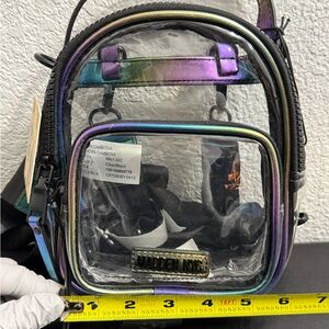 Steve Madden Convertible Clear Backpack Converts to Crossbody Stadium Bag Rave